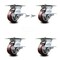 Service Caster 4 Inch Polyurethane Caster Set with Roller Bearing 4 Brake and 2 Swivel Lock SCC SCC-35S420-PPUR-SLB-BSL-2-SLB-2 - alternate 1